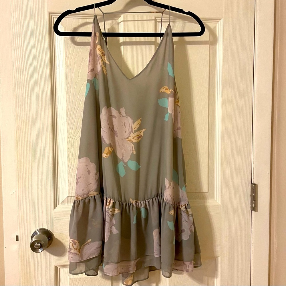 Grey Floral Slip Dress